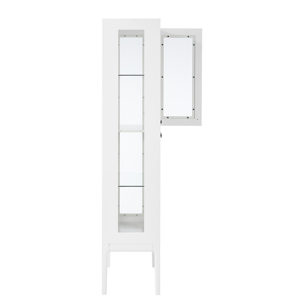 VITRINENSCHRANK - Weiß - Weiß, Holz/Holzwerkstoff (80/190/40cm) - home24