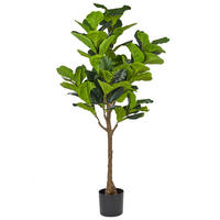 KUNSTPFLANZE im Blumentopf 162 cm Grün/Schwarz Fig Tree - Schwarz/Grün, Kunststoff (162cm) - Beliani