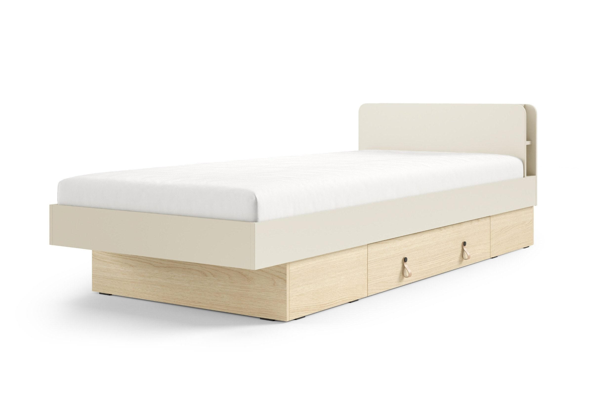 JUGENDBETT SOVI 18 90 / 200 cm in Macadamia / Eiche Mavelie - Eichefarben/Beige, Holzwerkstoff (90/200cm) - Deine Möbel 24