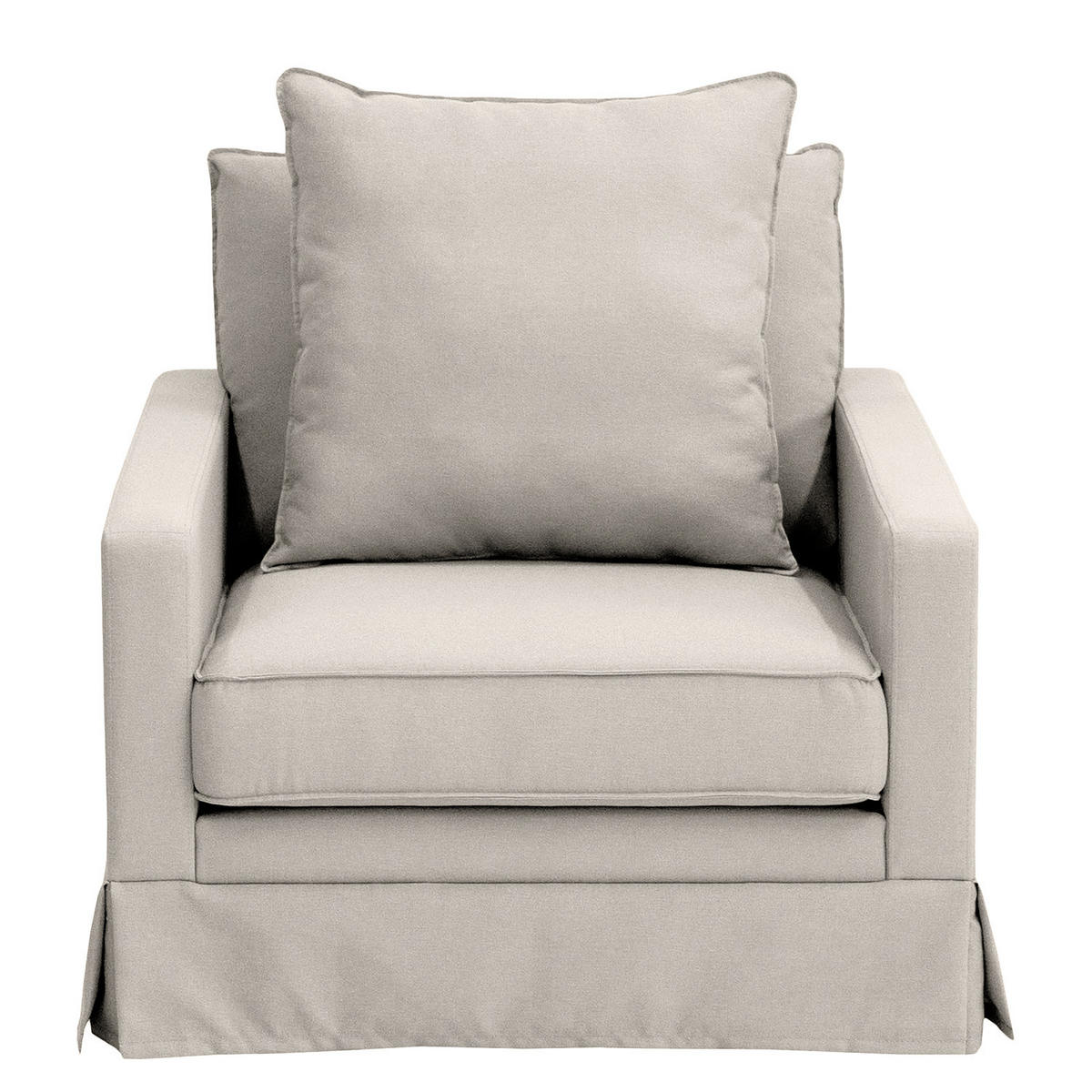 SESSEL mit Husse - Webstoff - Hellgrau/Schwarz, Textil (95/89/110cm) - home24