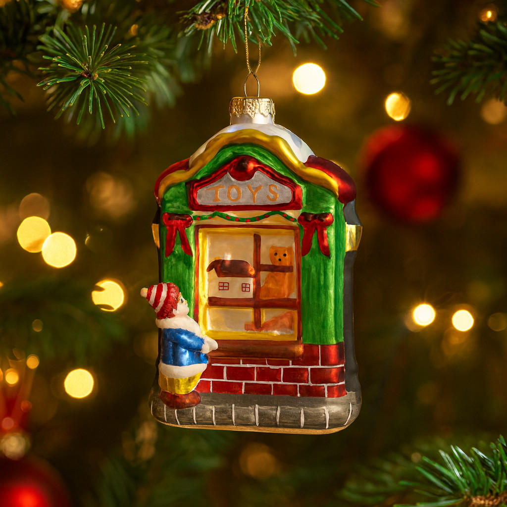 GLASKUGEL Vitrina, Mehrfarbig, 4.5 x 9.5 x 15 cm, Dekorative Weihnachtsdeko - Multicolor, Glas (9.5/4.5/15cm) - home&you