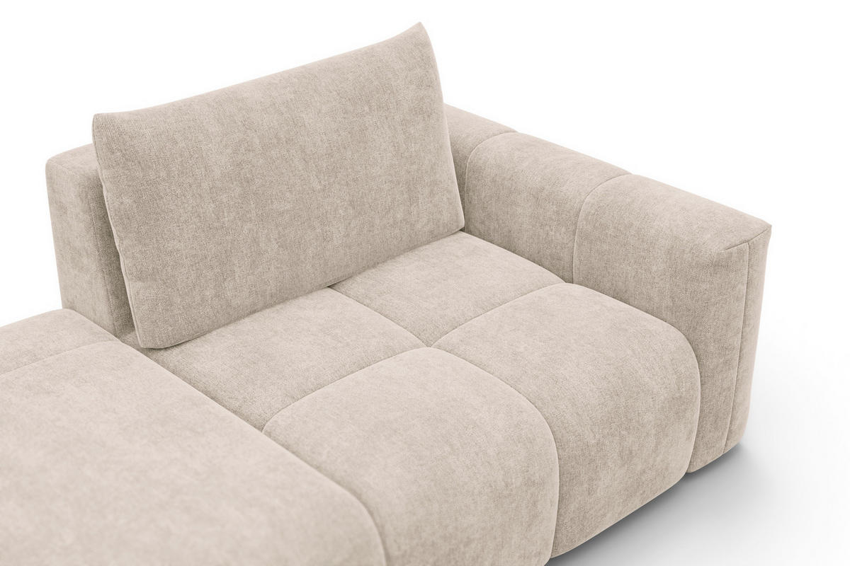ECKSOFA VERONA 4-Sitzer LINKS, Beige - Beige/Schwarz, Holz/Textil (282/173cm) - Courtois Laville