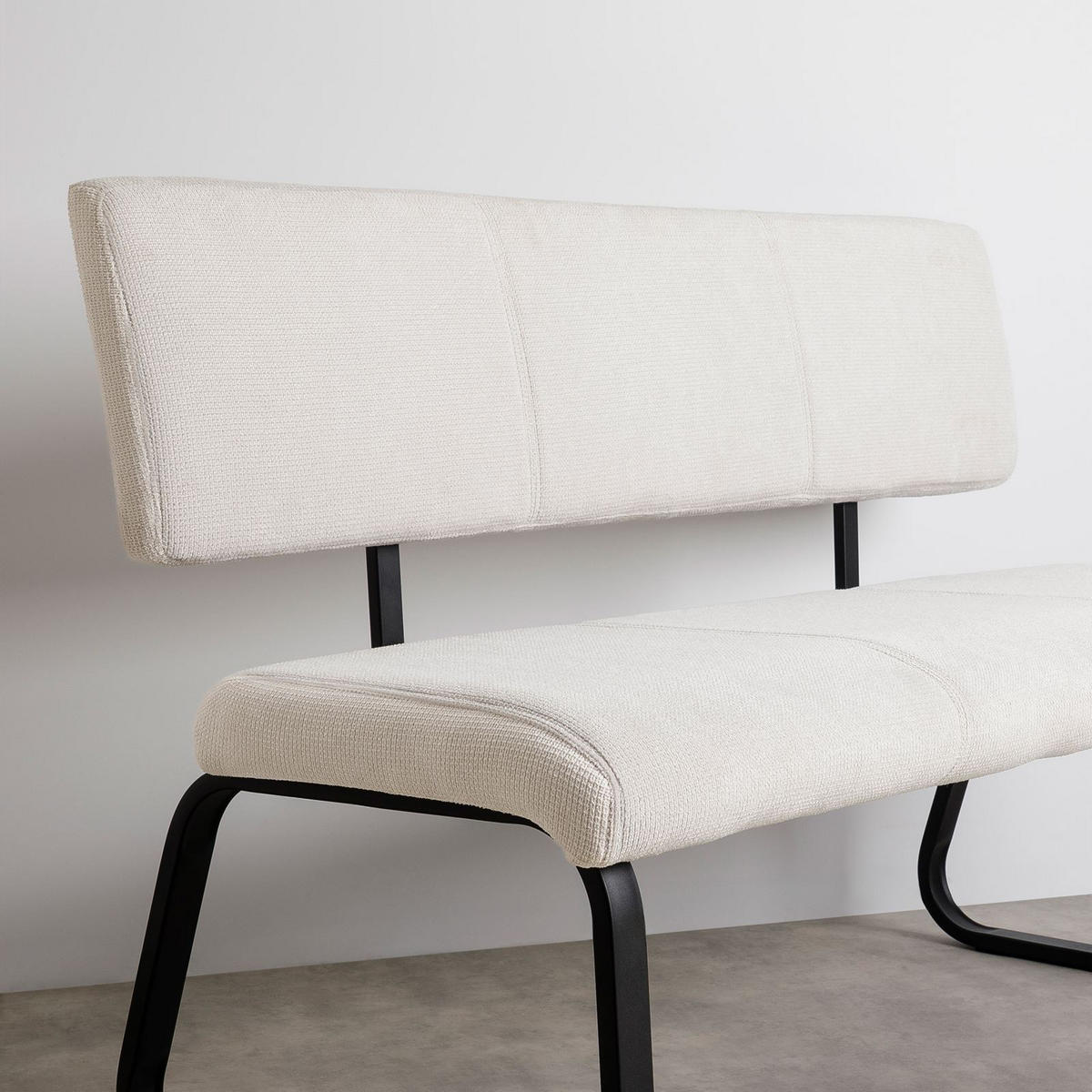 ESSZIMMERBANK VILAS - Creme, Textil/Metall (135/87/56cm) - IDIMEX