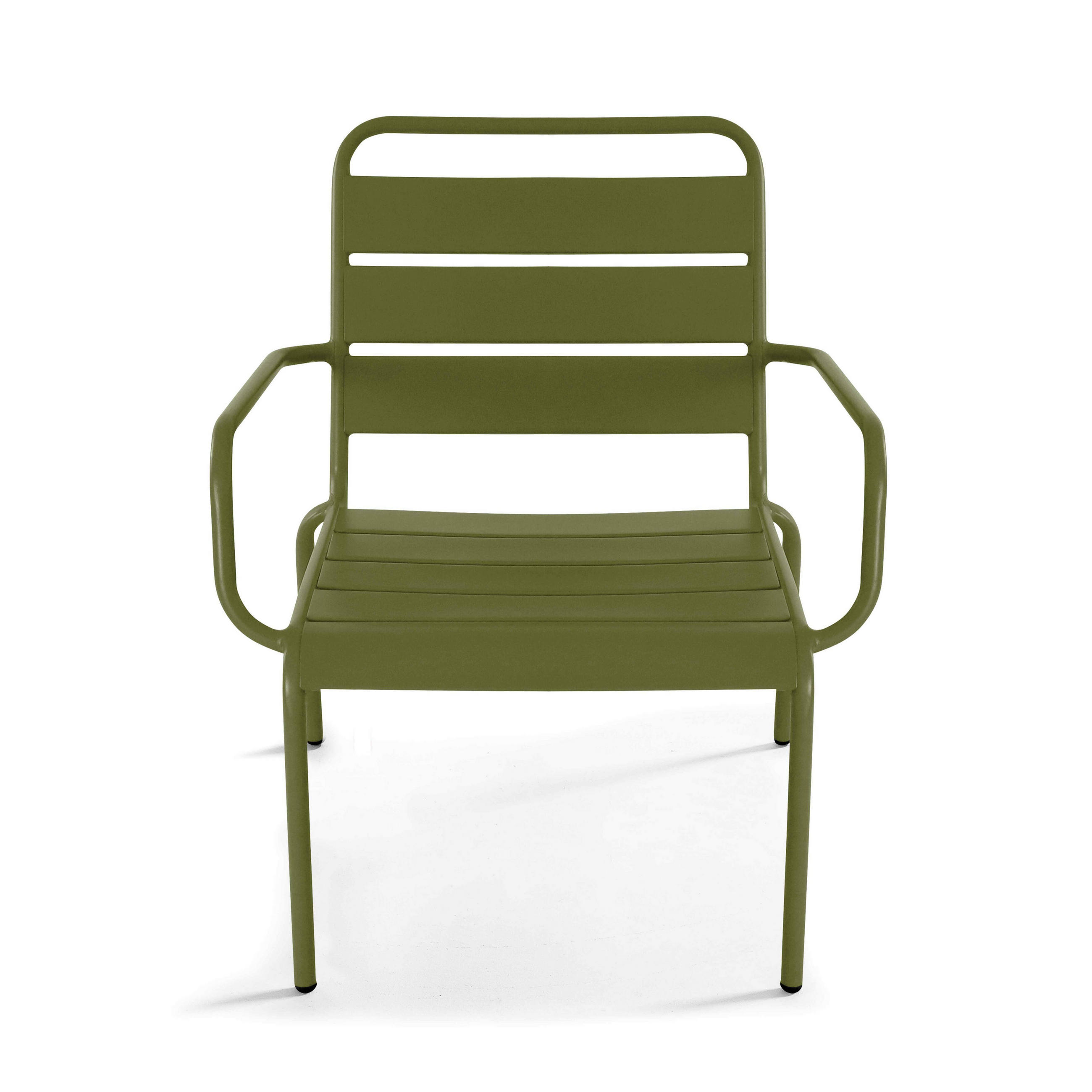 RELAXSESSEL, Khakigrün - Grün, Metall (65/76/70cm) - Oviala