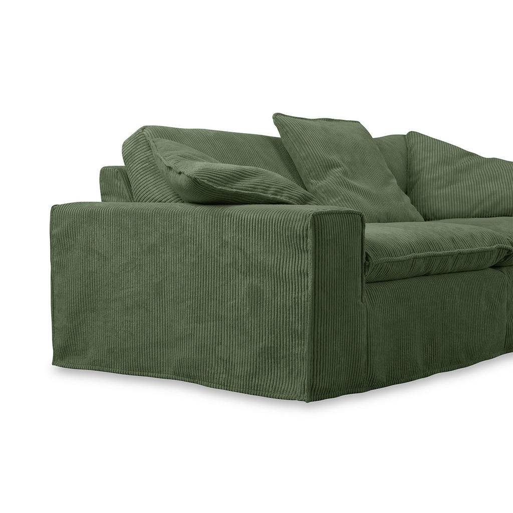 Thumbnail - Kawola Sofa, Grün, Textil, Nachbildung,Birke, 3-Sitzer, Füllung: Kaltschaum, 226x90x116 cm, Wohnzimmer, Sofas & Couches,...