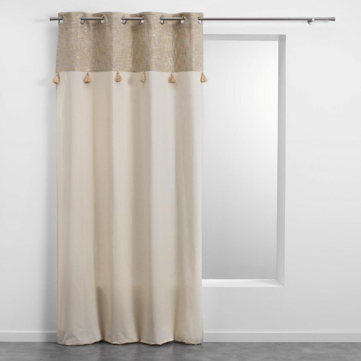 VORHANG mit Ösen und Fransen Sultancurtain 240/140 cm - Beige, Naturmaterialien (140/240cm) - Douceur d´intérieur