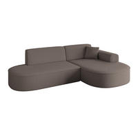 ECKSOFA Ottomane Rechts MARI-L1 - 243x171x79 cm Braun Bouclé - Schwarz/Braun, Holzwerkstoff/Kunststoff (171/243cm) - ALTDECOR