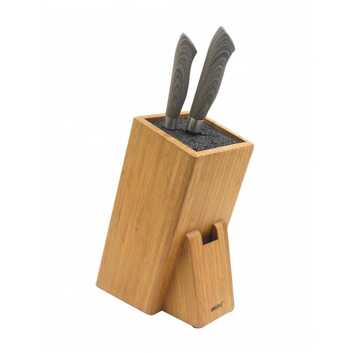 MESSERBLOCK Braun 10.5/10.5/10.5 cm KH1558 - Braun, Naturmaterialien (10.5/10.5/10.5cm) - Kinghoff 