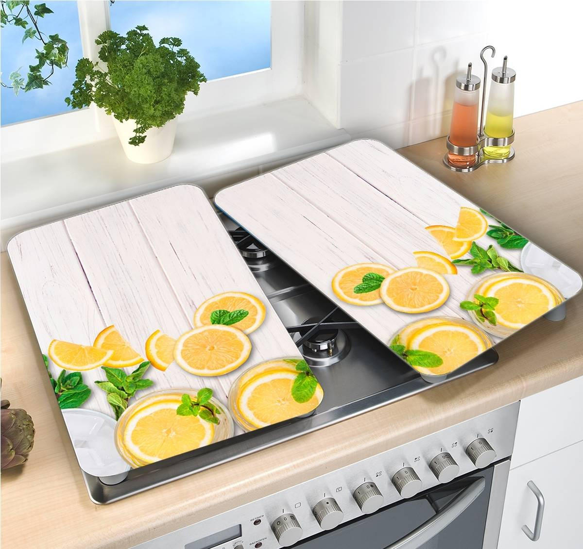 HERDABDECKPLATTEN aus Glas 52/30 cm - Multicolor, Glas (30/52cm) - Wenko