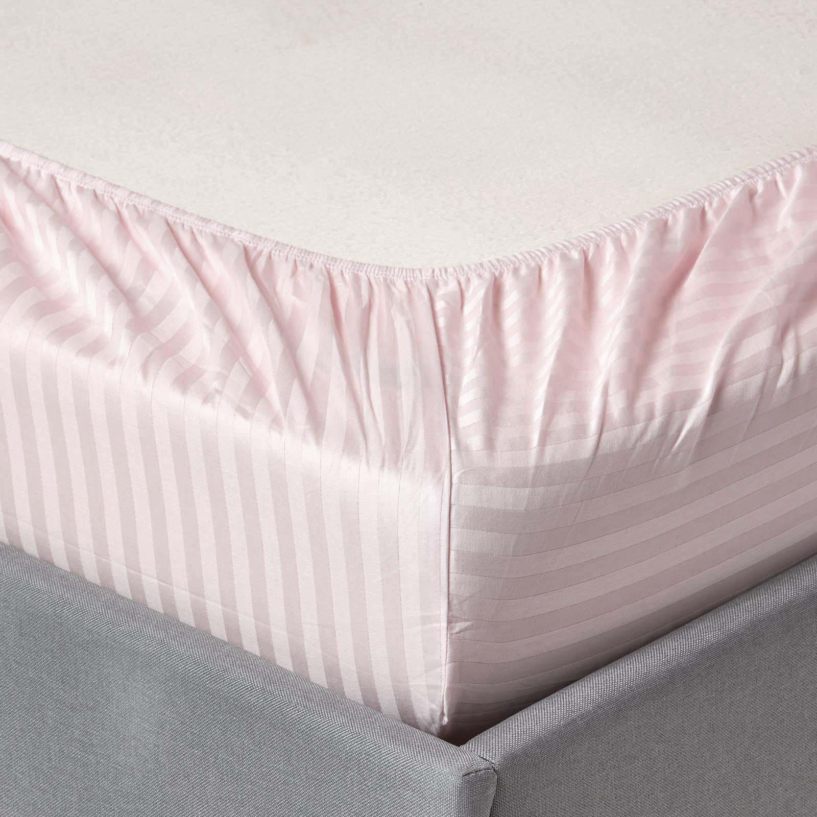 SPANNBETTLAKEN Damast gestreift, 100% Ägyptische Baumwolle - Flieder, Textil (180/200cm) - Homescapes