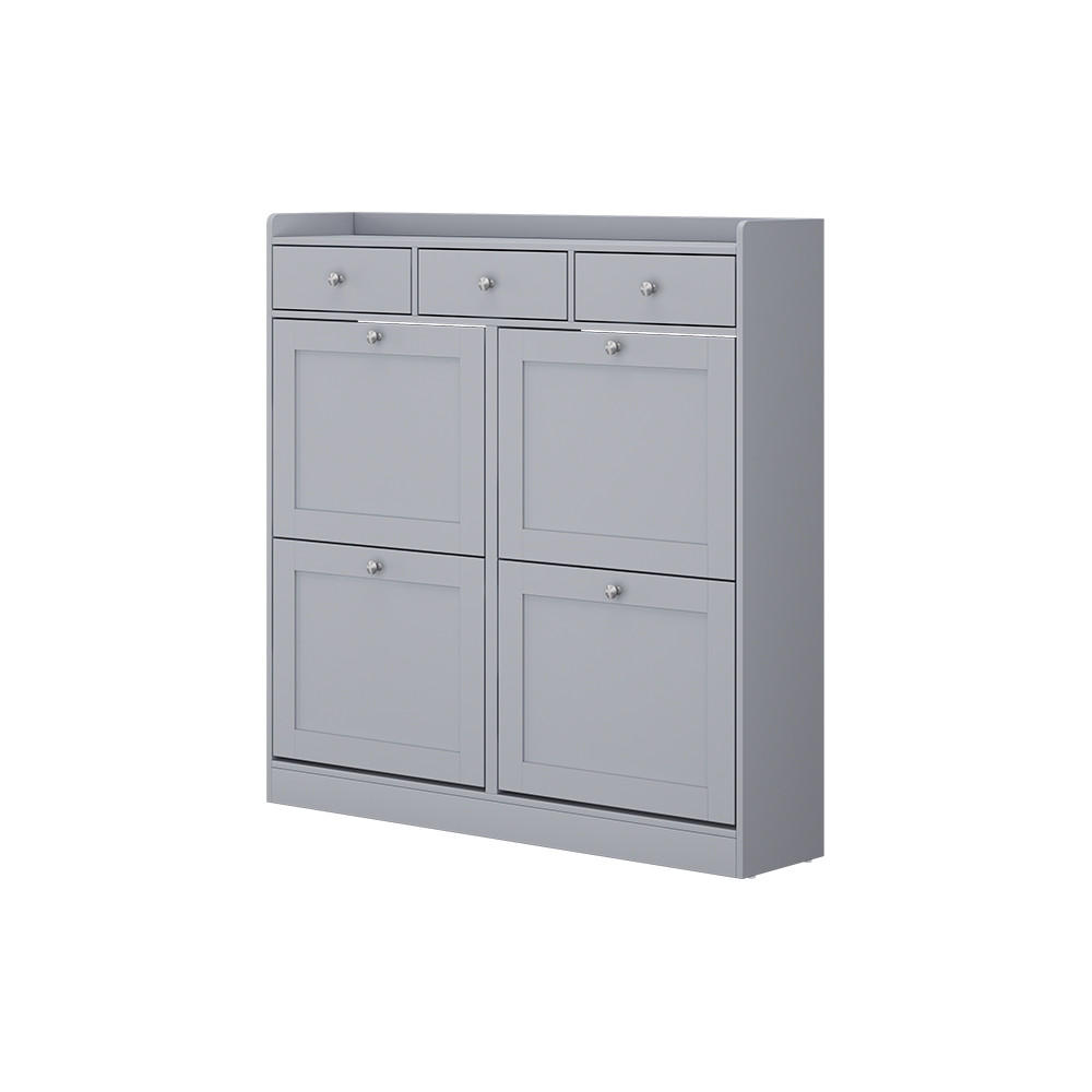 Vicco BOTNÍK NA BOTY Vitto Šedá 100 x 99.5 cm se 3 zásuvkami a 4 skládacími přihrádkami