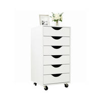 ROLLCONTAINER Weiß 6 Schubladen MDF 78 cm - Weiß, Holzwerkstoff/Kunststoff (40/78/40cm) - Relaxdays