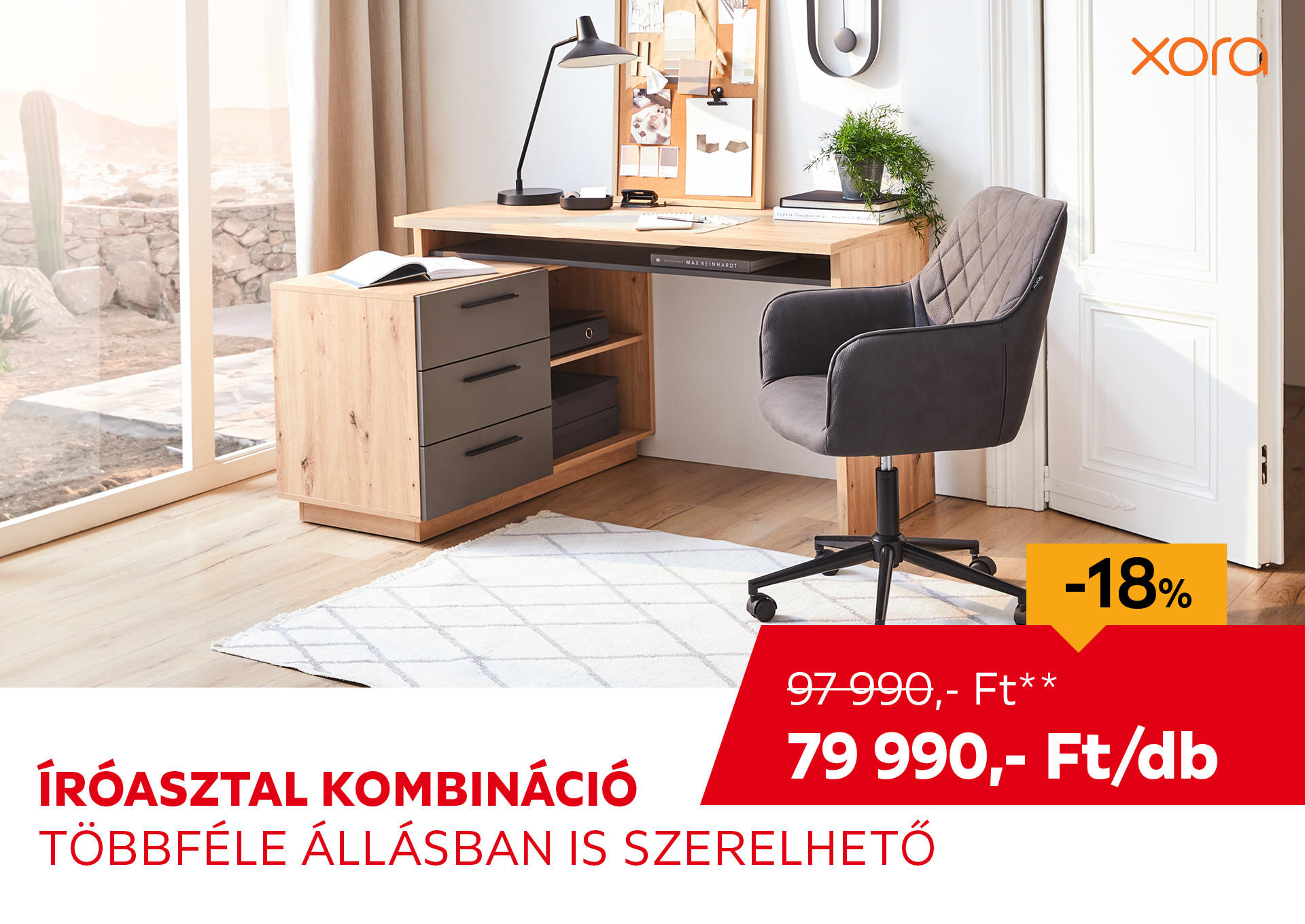 ÍRÓASZTAL KOMBINÁCIÓ Kiemelt termék 97990 Ft.- helyett 79990 Ft.-