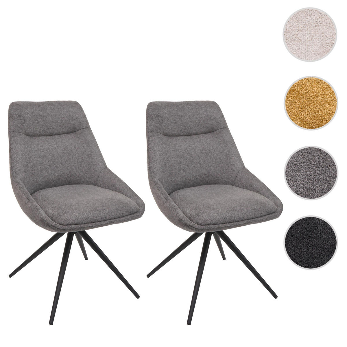 ESSZIMMERSTUHL Grau 2er-Set - Grau, Textil (51/86/60cm) - MCW