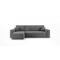 ROHOVÁ pohovka CALIFORNIA MINI levá tmavě šedá manšestr Poso 60 - funkce spaní, úložný prostor - antracitová, textil (245/140cm) - Cornero