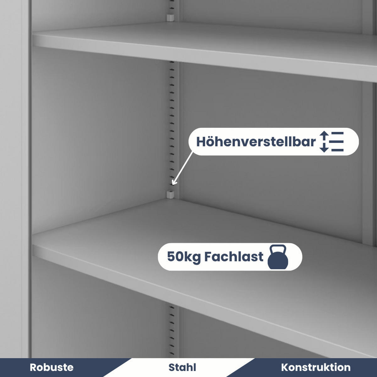 AKTENSCHRANK abschließbar KADO Flügeltüren 195x90x60cm Grau - Grau, Metall (90/195/60cm) - DELUKE