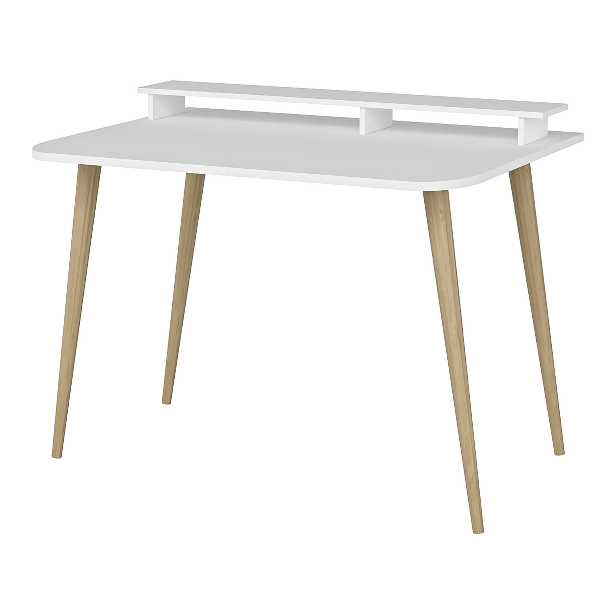 SCHREIBTISCH Östhammar - Naturfarben/Weiß, Holz/Holzwerkstoff (60/90/83.6cm) - [en.casa]