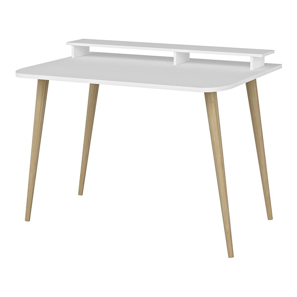 SCHREIBTISCH Östhammar - Naturfarben/Weiß, Holz/Holzwerkstoff (60/90/83.6cm) - [en.casa]