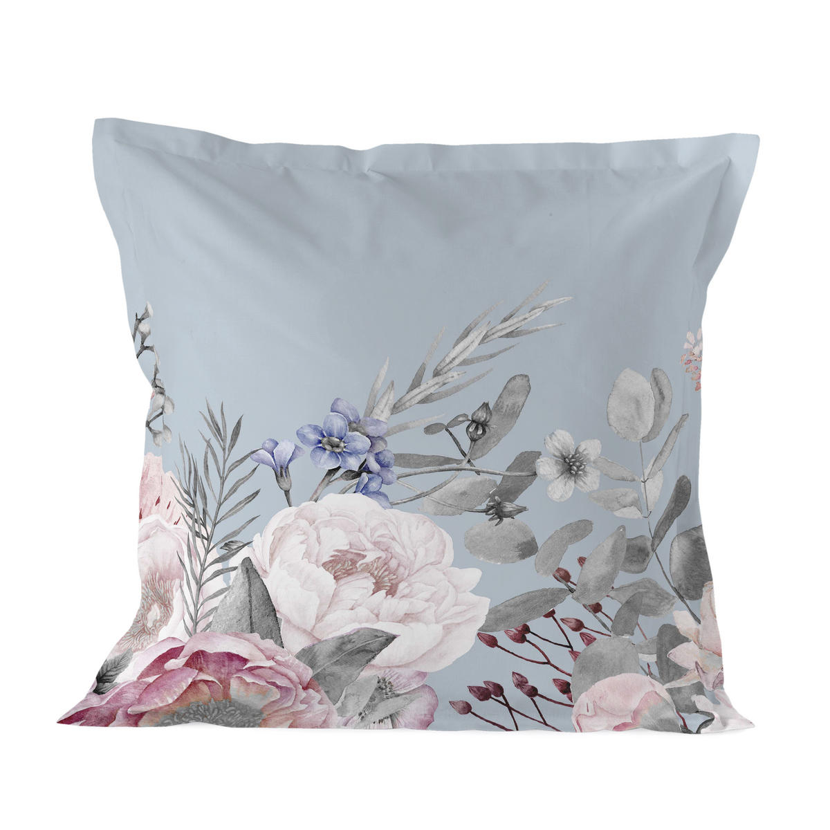 KISSENBEZUG soft bouquet 80x80 cm mehrfarbig - Multicolor, Textil (80/80cm) - Happy Friday