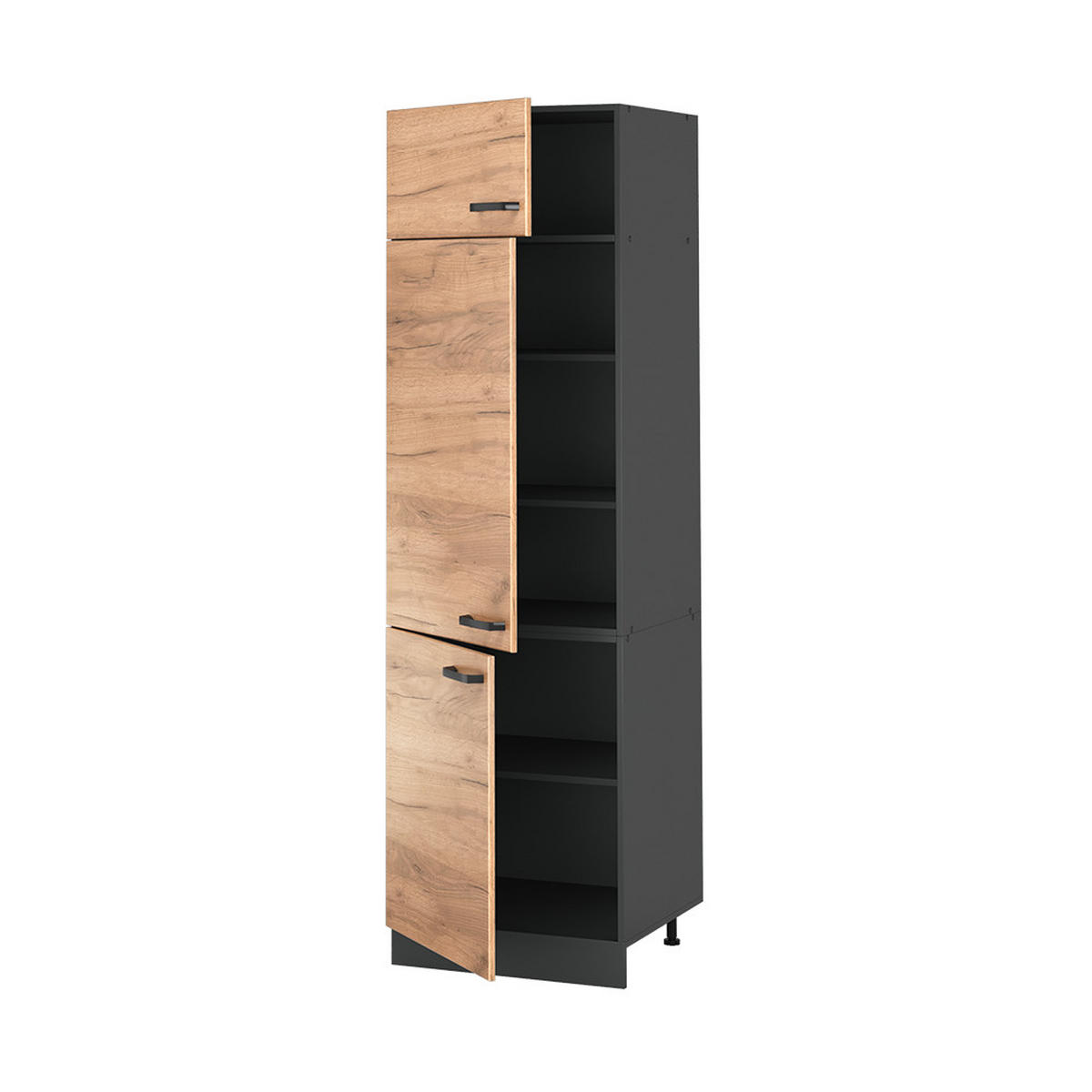 DULAP ÎNALT R-Line, Stejar auriu/antracit, 60 cm - stejar miere/antracit, compozit lemnos (60/206.8/57.2cm) - Vicco