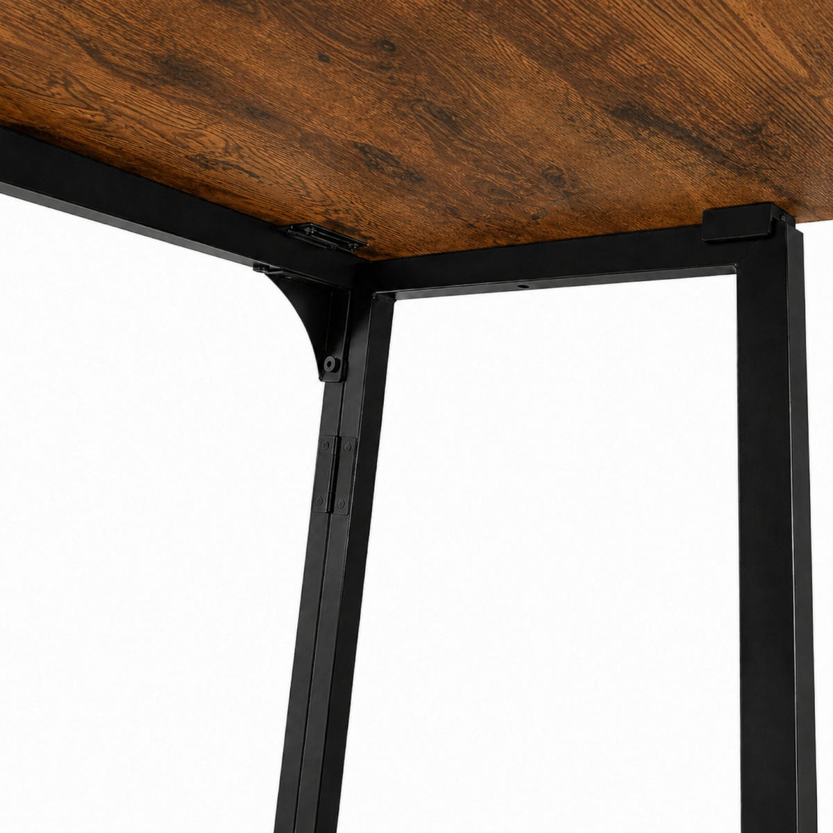 KLAPPSCHREIBTISCH MDF Metall Rustikalbraun Schwarz 80 x 40 x 74 cm platzsparend - Schwarz/Braun, Holzwerkstoff/Metall (40/80/74cm) - Begryf