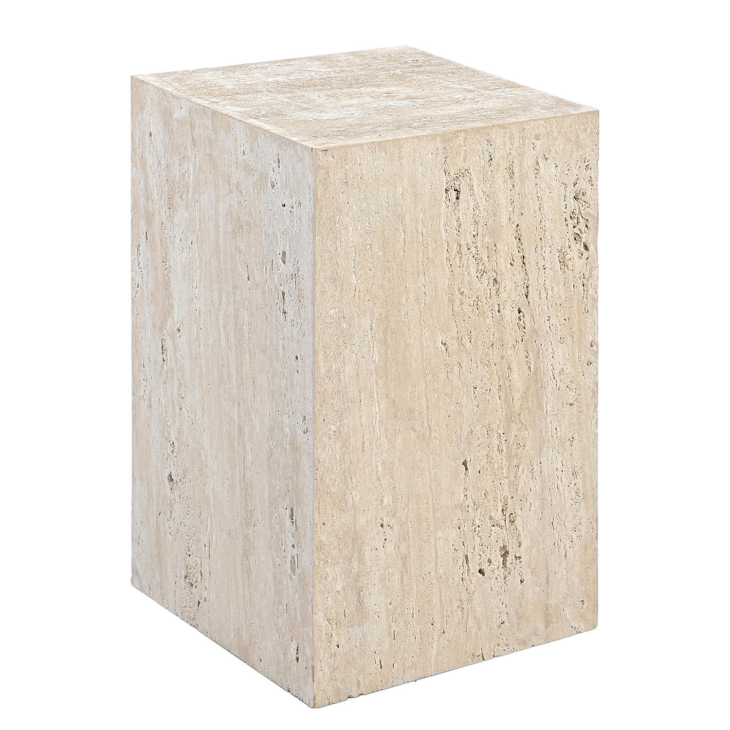 BEISTELLTISCH - Travertin / Beige - Beige, Stein (30/30/48cm) - home24