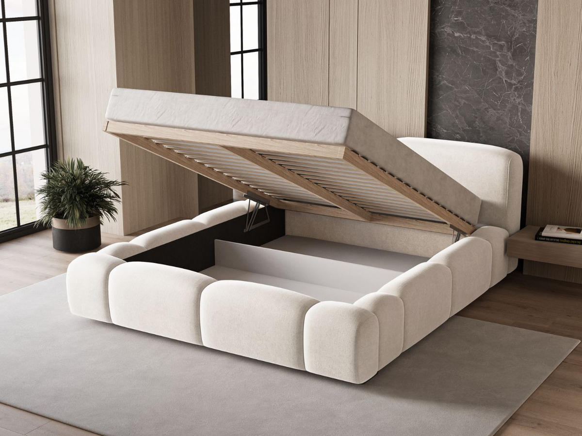 POLSTERBETT Aubi 180x200 Creme - Creme, Textil (180/200cm) - Graingold