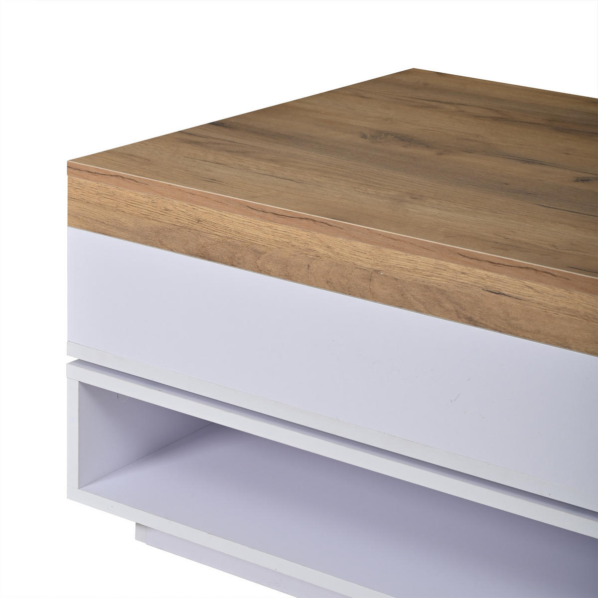COUCHTISCH aus MDF 65x65x40 cm in Eichefarben mit LED-Beleuchtung - Eichefarben, Holzwerkstoff (65/65/40cm) - Modfu