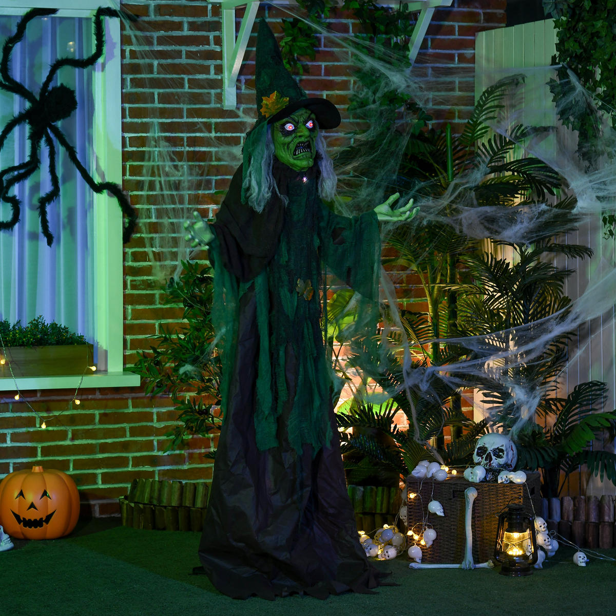 HALLOWEEN HORROR-CLOWN, Mehrfarbig, Polyester, PE, Kunststoff, Stahl - Multicolor, Kunststoff (18/183/60cm) - HOMCOM