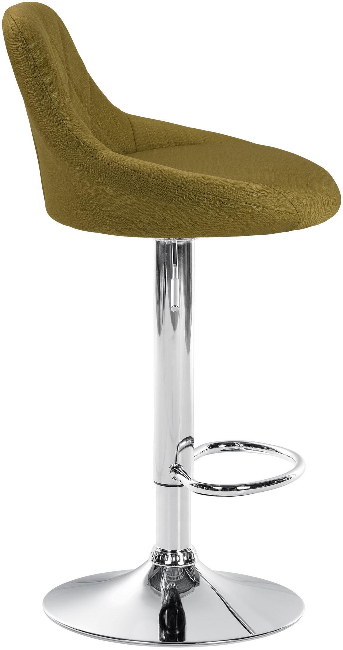 BARHOCKER Stoff grün - Chromfarben/Grün, Textil/Metall (46/83/49cm) - CLP