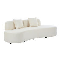 SOFA 3-Sitzer - Samt - Beige - BASILIANA - Beige, Textil (230/76/80cm) - Vente-Unique