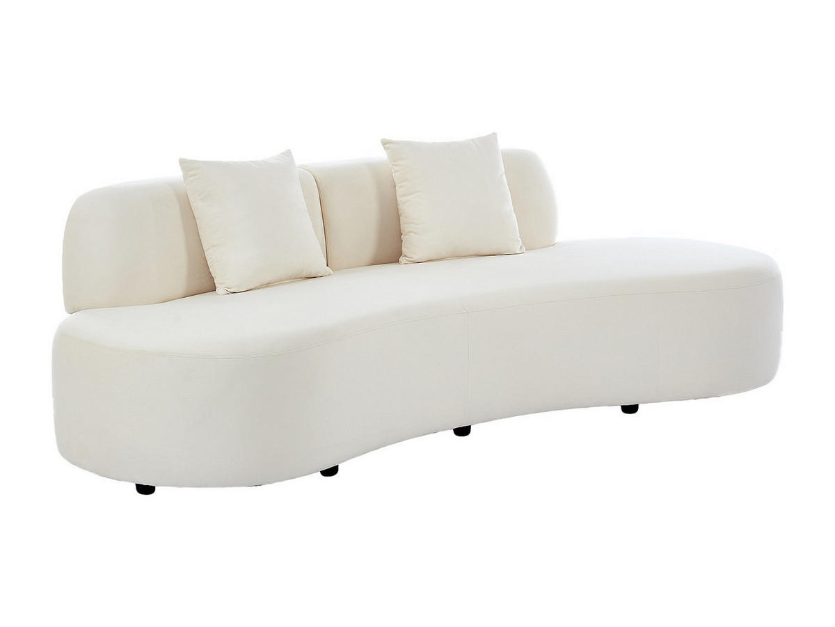 SOFA 3-Sitzer - Samt - Beige - BASILIANA - Beige, Textil (230/76/80cm) - Vente-Unique