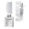 GARDEROBE Pino Weiß Hochglanz - Weiß Hochglanz, Holzwerkstoff (130/185/36cm) - Vladon