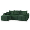 ECKSOFA MADISON Grün Plüsch-Stoff mit Schlaffunktion - Grün, Holz (246/143cm) - MASSENO
