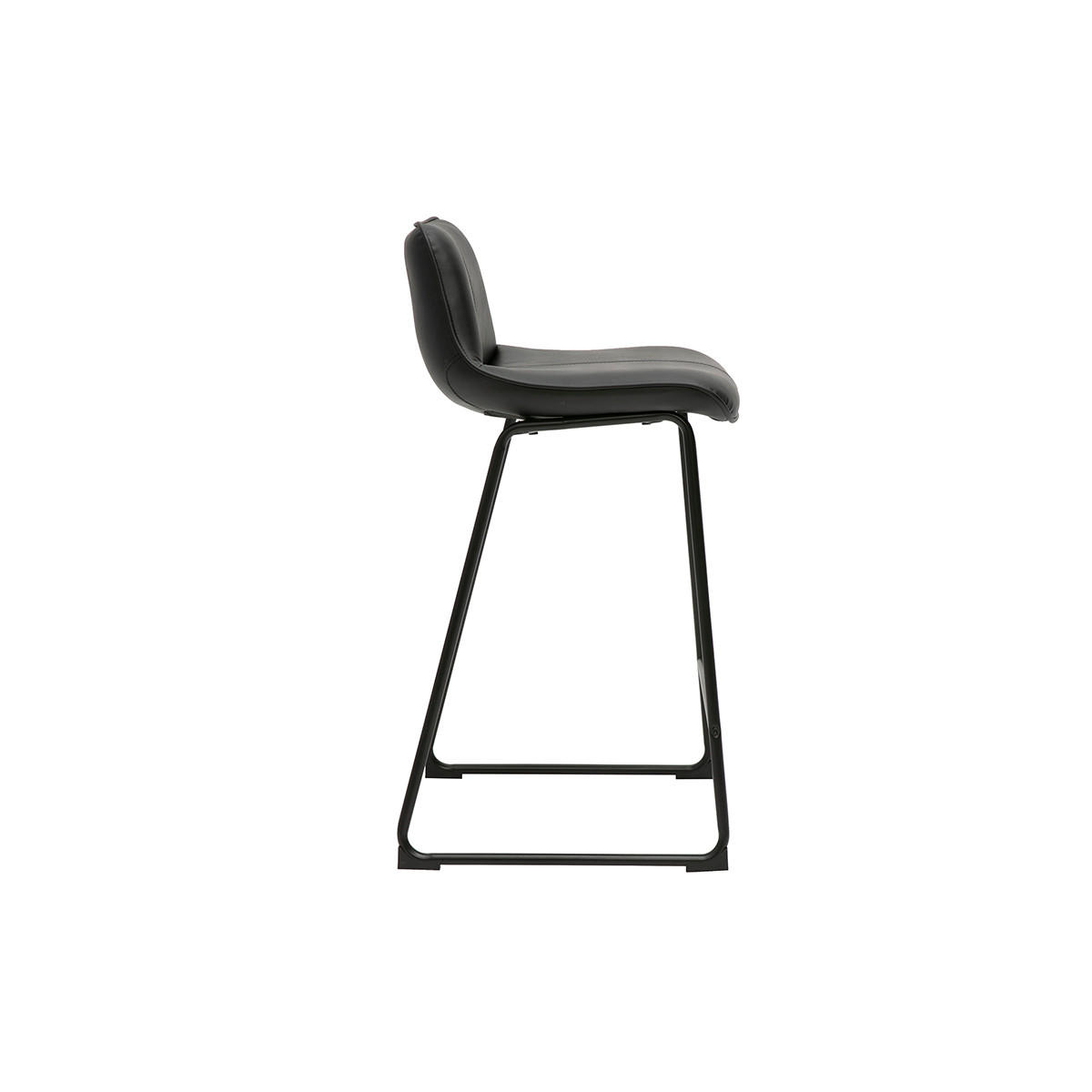 BARHOCKER Schwarz Metall H65 cm 2er-Set BOOST - Schwarz, Kunststoff (45/82.5/49.5cm) - Miliboo