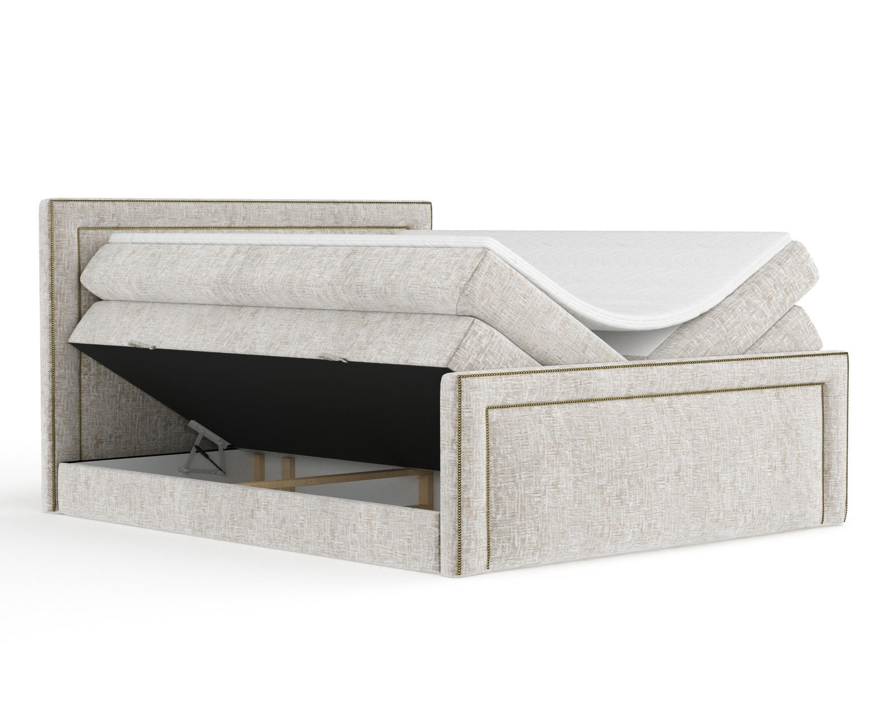 BOXSPRINGBETT Luxora Beige 160/200 cm - Beige/Schwarz, Holz/Holzwerkstoff (160/200cm) - Maison de Reve