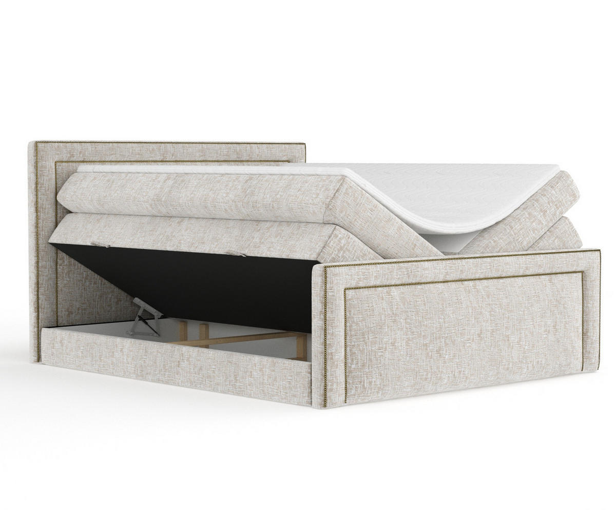 BOXSPRINGBETT Luxora Beige 140/200 cm - Beige/Schwarz, Holz/Holzwerkstoff (140/200cm) - Maison de Reve