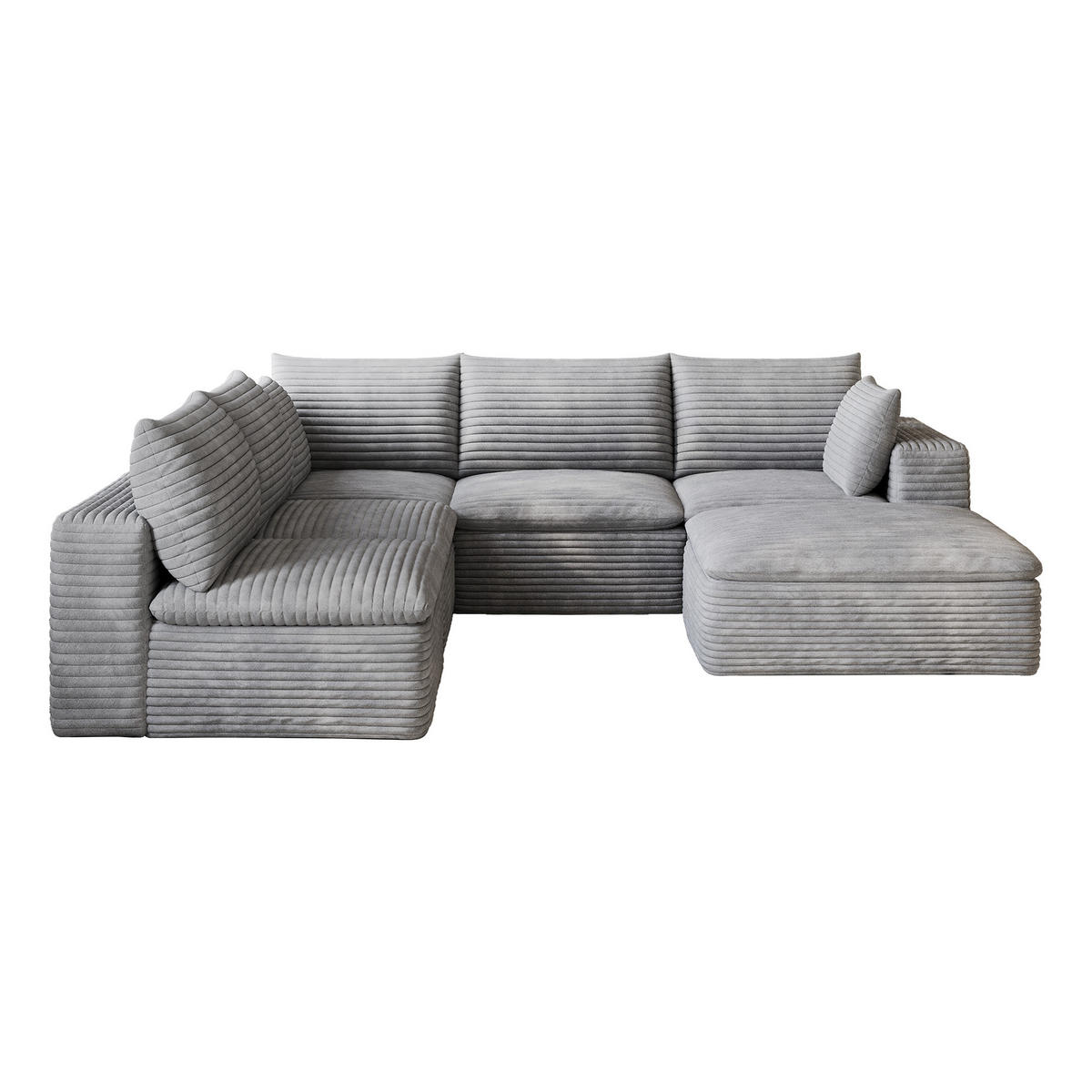 WOHNLANDSCHAFT DE-34773 2-Sitzer mit abnehmbare Polsterung Grau - Grau, Textil (250/60/260cm) - ComfortXL