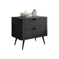 NACHTTISCH Lante - Dunkelgrau/Schwarz, Holzwerkstoff/Metall (64/56/38cm) - MIRJAN24
