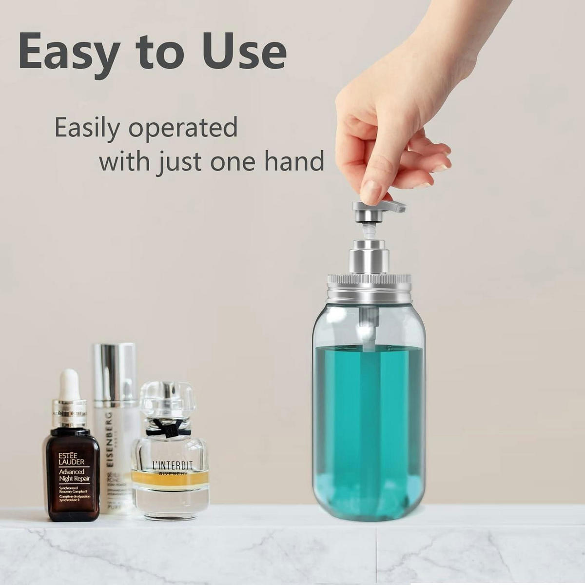SEIFENSPENDER 2er Set 750ml Kunststoff klar Blau - Türkis, Kunststoff (17/8/18cm)