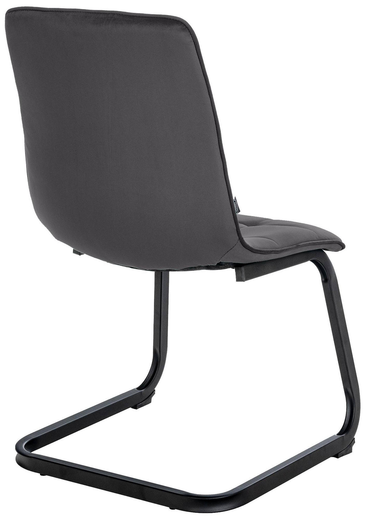 SCHWINGSTUHL 2er Set Samt schwarz - Schwarz, Textil/Metall (47/87/58cm) - CLP