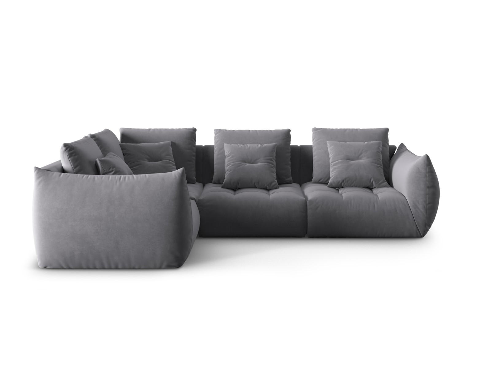 ECKSOFA modular links Bloom aus Samt dunkelgrau 3 Sitzplätze - Dunkelgrau, Textil (216/316cm) - Micadoni