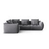ECKSOFA modular links Bloom aus Samt dunkelgrau 3 Sitzplätze - Dunkelgrau, Textil (216/316cm) - Micadoni