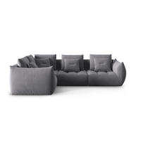 ECKSOFA modular links Bloom aus Samt dunkelgrau 3 Sitzplätze - Dunkelgrau, Textil (216/316cm) - Micadoni