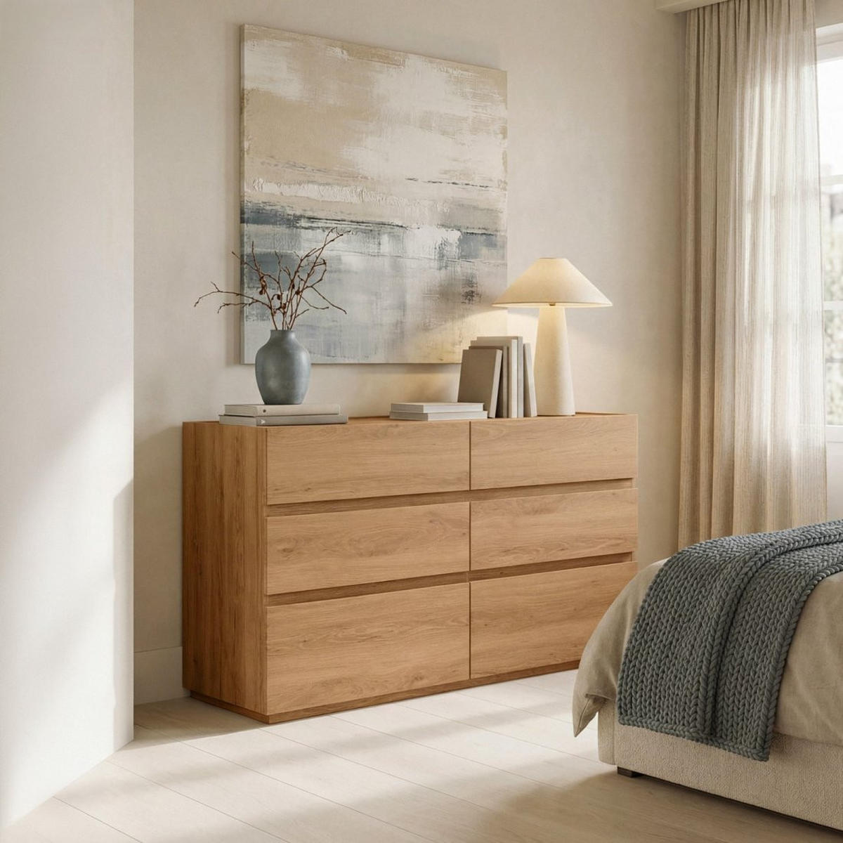 SCHUBLADENKOMMODE DOPPELTE Einar Natürlich 120 cm x 78 cm - Naturfarben, Holzwerkstoff (120/78/40cm) - Klast Home