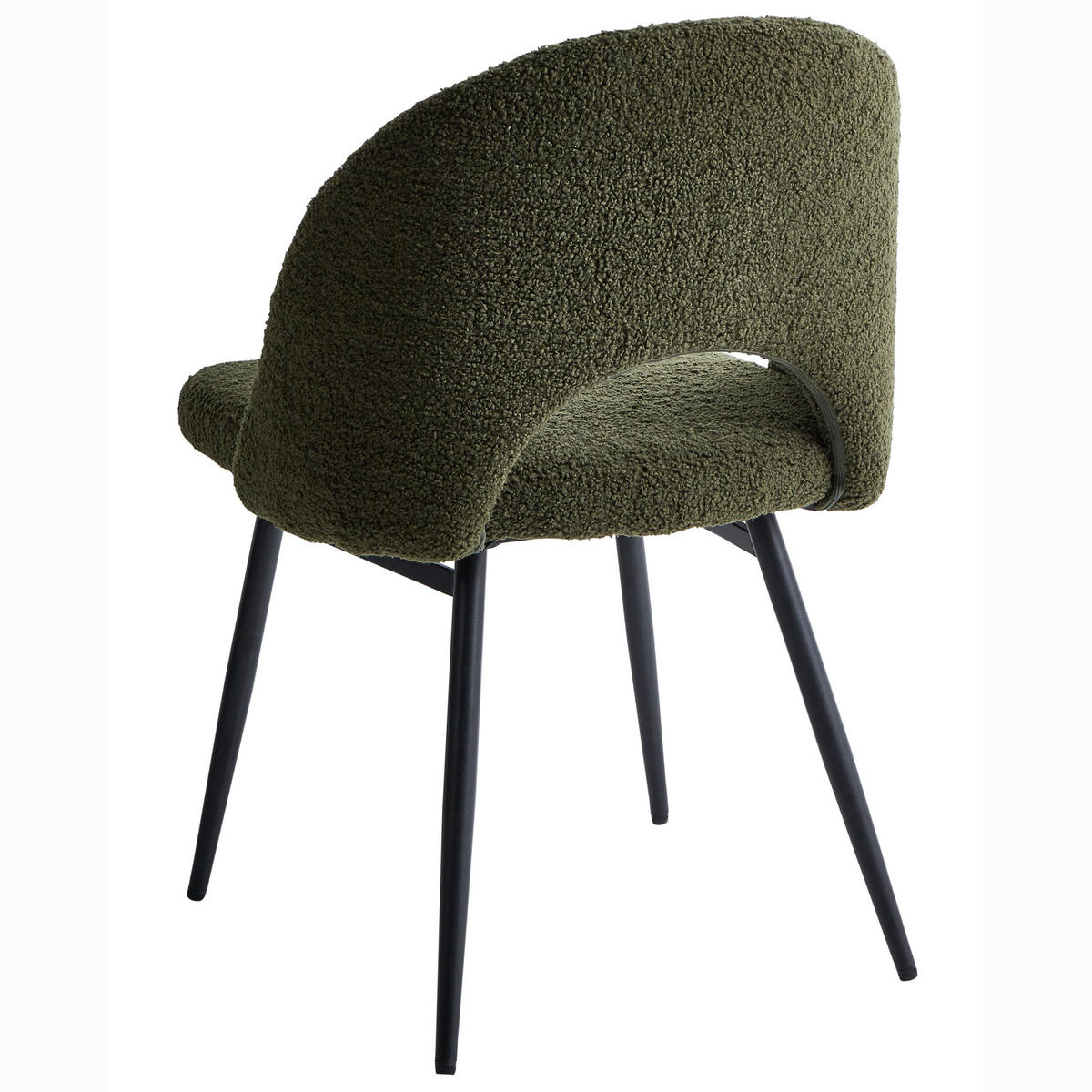 ESSZIMMERSTUHL 2er-Set Dunkelgrün Onaga - Dunkelgrün/Schwarz, Textil (52/77/56cm) - Beliani