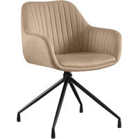 ESSZIMMERSTUHL Samt Taupe - Taupe/Schwarz, Textil/Metall (58/81/58cm) - CLP