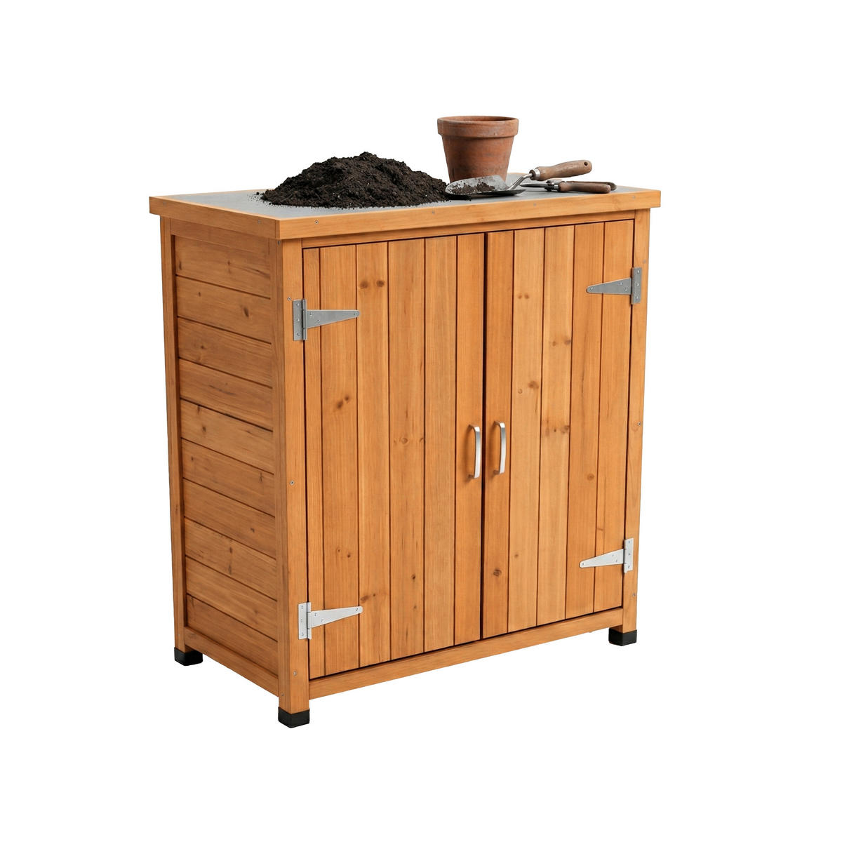 PFLANZTISCH - Orange, Holz/Metall (40/75/90cm) - Relaxdays