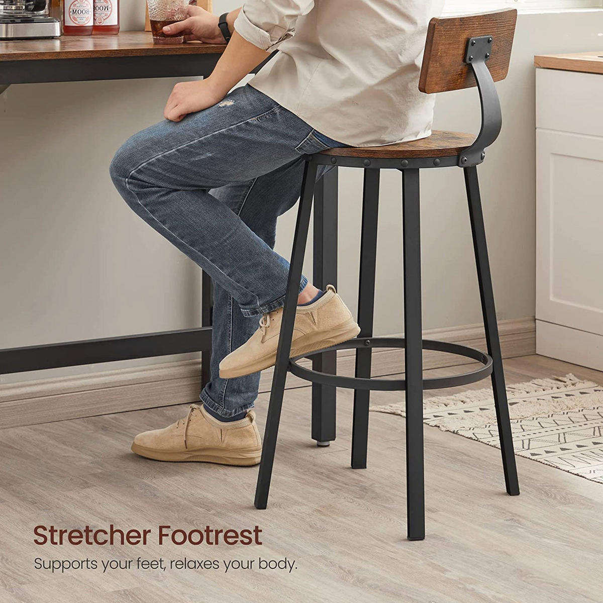 BARSTUHL 2ER-SET - Braun, Holzwerkstoff (54/99/54cm) - Hansiro