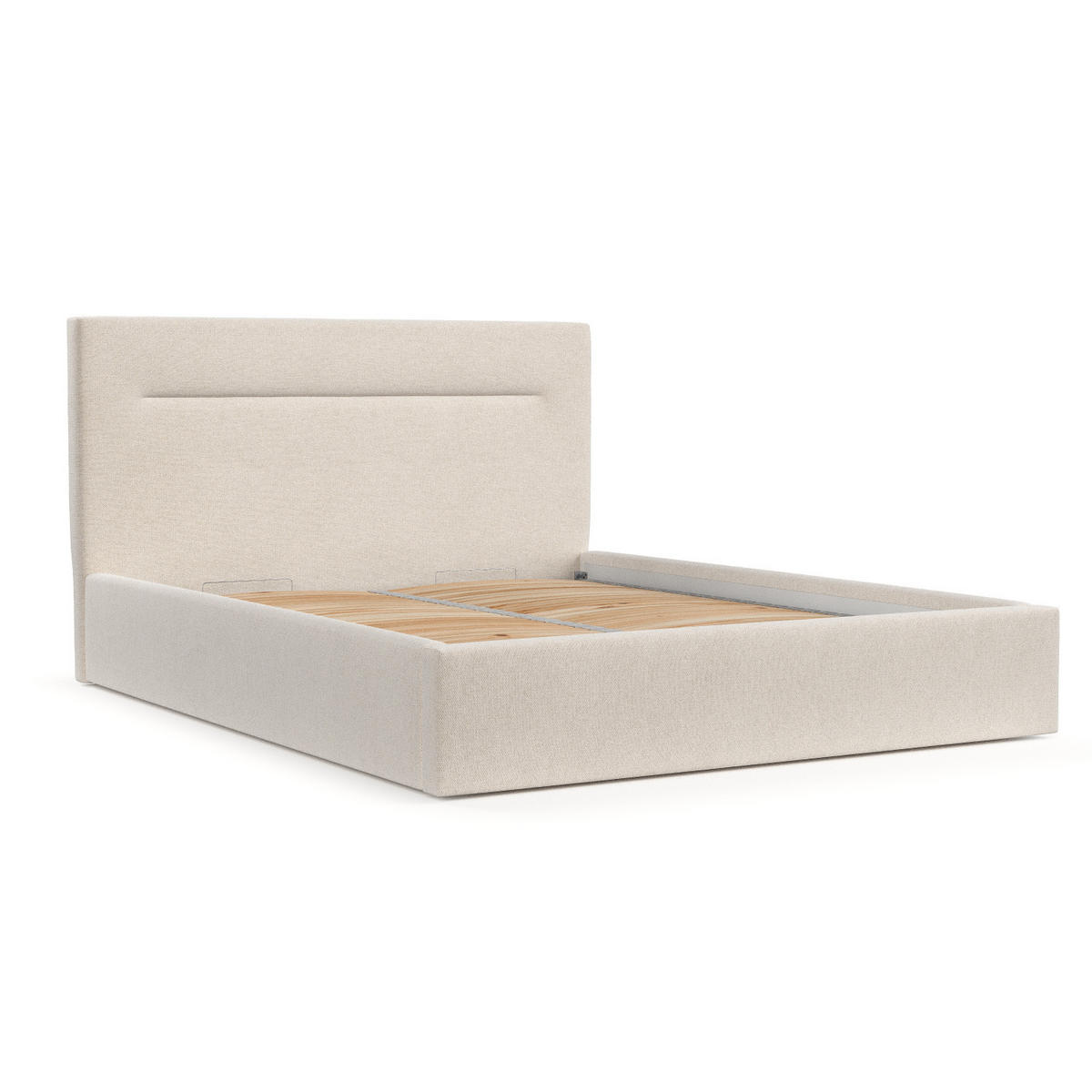 POLSTERBETT Liline 180/200 cm Ecru im Asti Stoff - Ecru/Schwarz, Holz/Holzwerkstoff (180/200cm) - AltaBeds